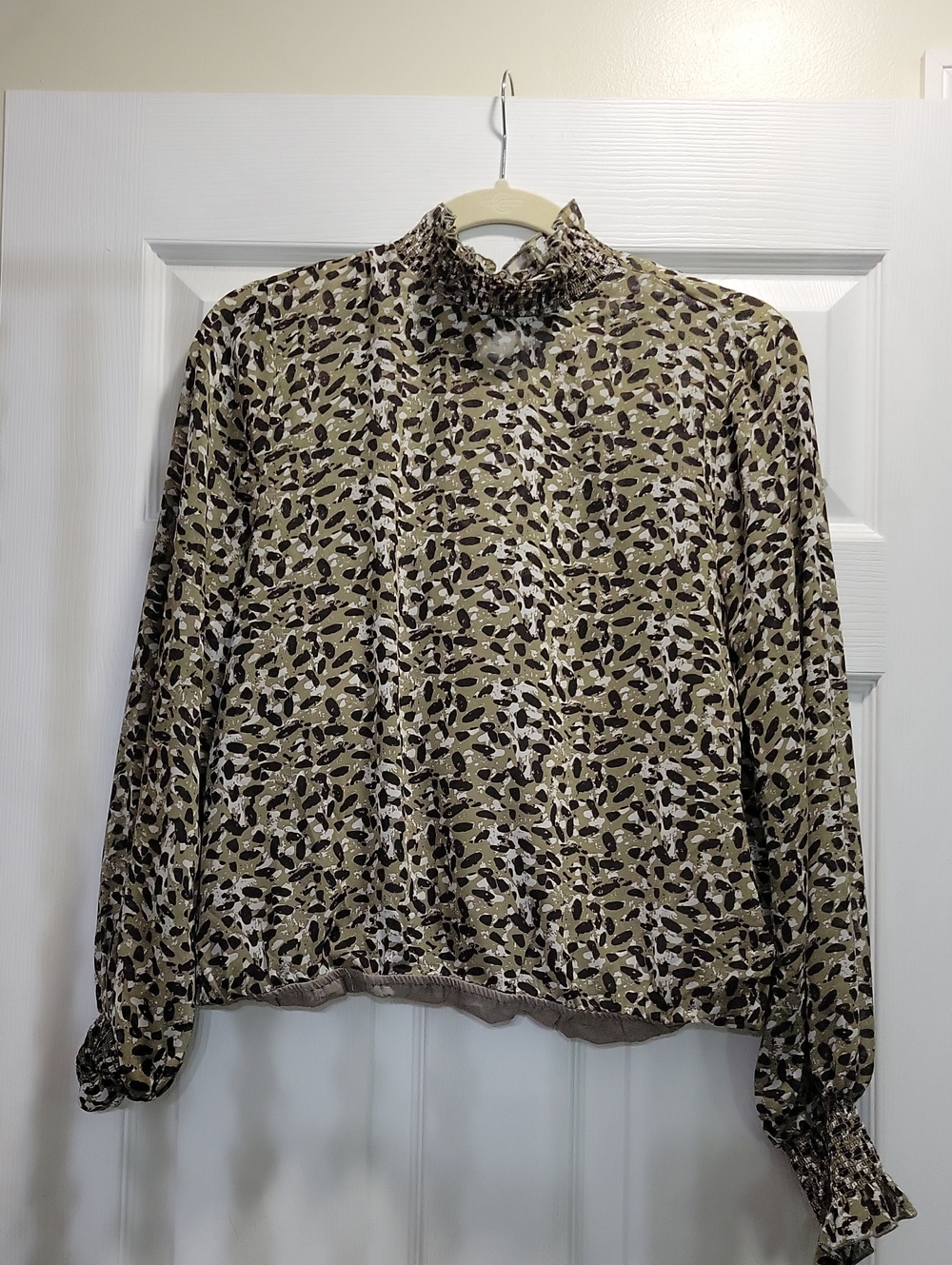 143 Story by Line Up Olive & Black Printed Blouse